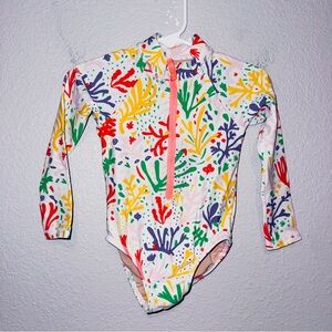 Crewcuts Girls Rashguard Swimsuit One-Piece | Long Sleeve | Colorful | Size 2T